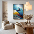 APEX JUMP: Dynamic Textured Equestrian Horse Jumping Painting