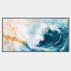 Panoramic Abstract Ocean Wave Painting