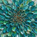 AQUA BLOOM Textured Impasto Floral Oil Painting
