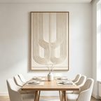 ARCADE: Off White Flowing Lines Deep Texture Architectural Abstract Canvas