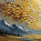 AURA OF GOLD: Textured Golden Tree of Life Landscape Painting