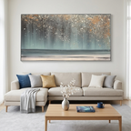 AURORA DUST: Textured Aurora Ocean Horizontal Canvas