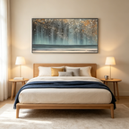 AURORA DUST: Textured Aurora Ocean Horizontal Canvas