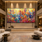 AUTUMN GLOW: Warm Autumn Colors Abstract Impasto Canvas