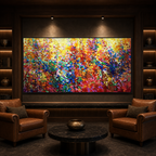AUTUMN GLOW: Warm Autumn Colors Abstract Impasto Canvas