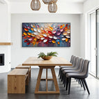 AUTUMN'S BURST: Colorful Autumn Leaves Painting with Textured Abstract Style