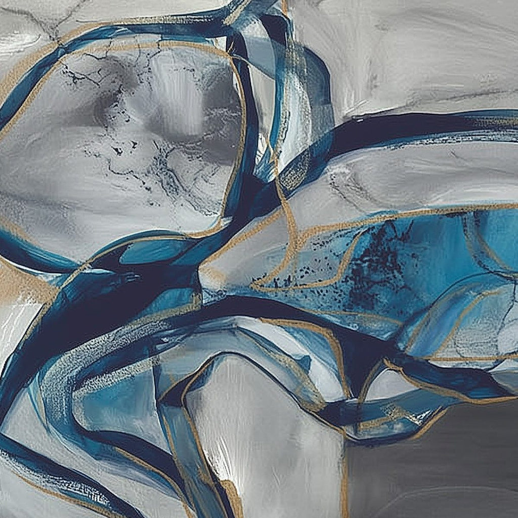 AZURE DEPTHS: Textured Impasto Captivating Interplay Wall Art
