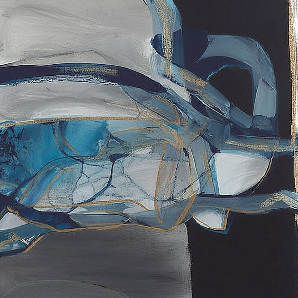 AZURE DEPTHS: Textured Impasto Captivating Interplay Wall Art