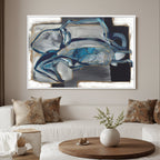 AZURE DEPTHS: Textured Impasto Captivating Interplay Wall Art