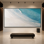 AZURE SHORES: Blue White Textured Abstract Beach Irish Wabi Sabi Canvas