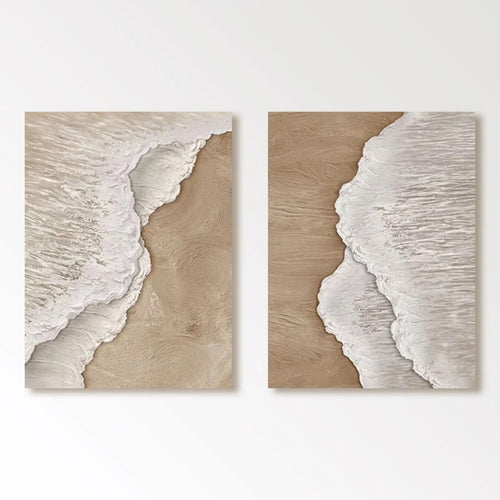 COASTAL RHYTHM: Wabi Sabi Beach Wall Art Set of 2