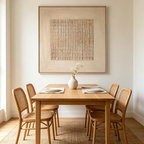 BEIGE GRID: Minimalist Textured Geometric Grid Square Canvas