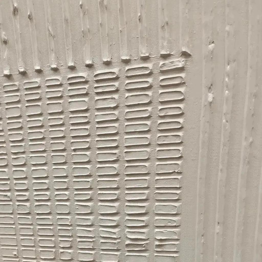 Beige Texture Diptych by Javier Ramirez - Textured abstract painting with minimalist design in neutral tones, modern decor.
