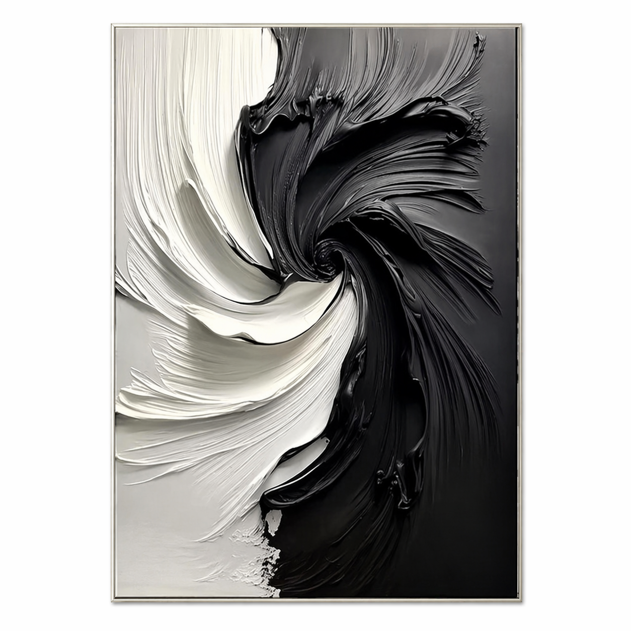 BLACK AND WHITE:Textured Abstract Wall Art