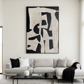 BLACK AND WHITE ABSTRACT: High Contrast Black White Abstract Shapes Canvas