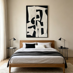 BLACK AND WHITE ABSTRACT: High Contrast Black White Abstract Shapes Canvas