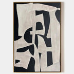 Black and White Abstract by Javier Ramirez, minimalist art, modern elegance, premium canvas, framed