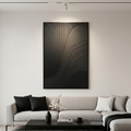 BLACK TEXTURED CURVES: Pure Black Flowing Curves Statement Canvas