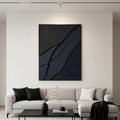 BLACK TEXTURED WAVES: Wave Like Forms Dynamic Textured Minimalist Wall Art