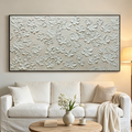 BLANC BLOOM: Textured White Beauty  Flowers Canvas