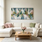 BLOSSOM REVERIE: Impasto Garden Full Bloom Rich Dreamscape Canvas