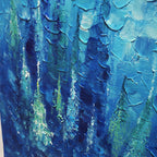BLUE FOREST: Blue Layered Trees Thick Impasto Canvas