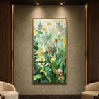 BOTANICAL GARDEN: Lush Green Yellow Foliage Canvas