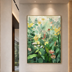 BOTANICAL GARDEN: Lush Green Yellow Foliage Canvas