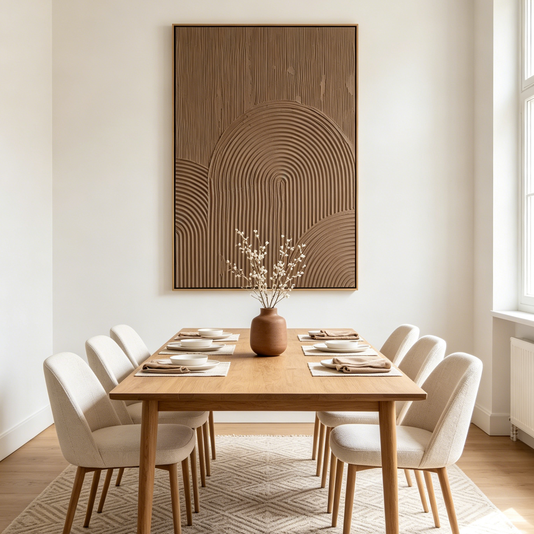 BROWN TEXTURED ARCH: Brown Textured Arch Minimalist Abstract Canvas