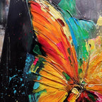 BUTTERFLY NEBULA: Colorful Abstract Butterfly And Splash Canvas