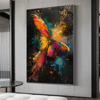 BUTTERFLY NEBULA: Colorful Abstract Butterfly And Splash Canvas