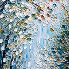 CASCADING PETALS: Heavy Texture Abstract Tree Impasto Painting