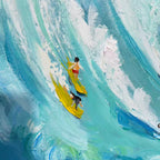 Ready to Ship ｜Catching the Wave: Vertical Surfer Ocean Painting