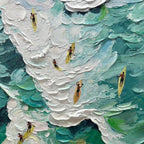 Catching the Wave: Textured Ocean Surf Wall Art Coastal Energy Decor