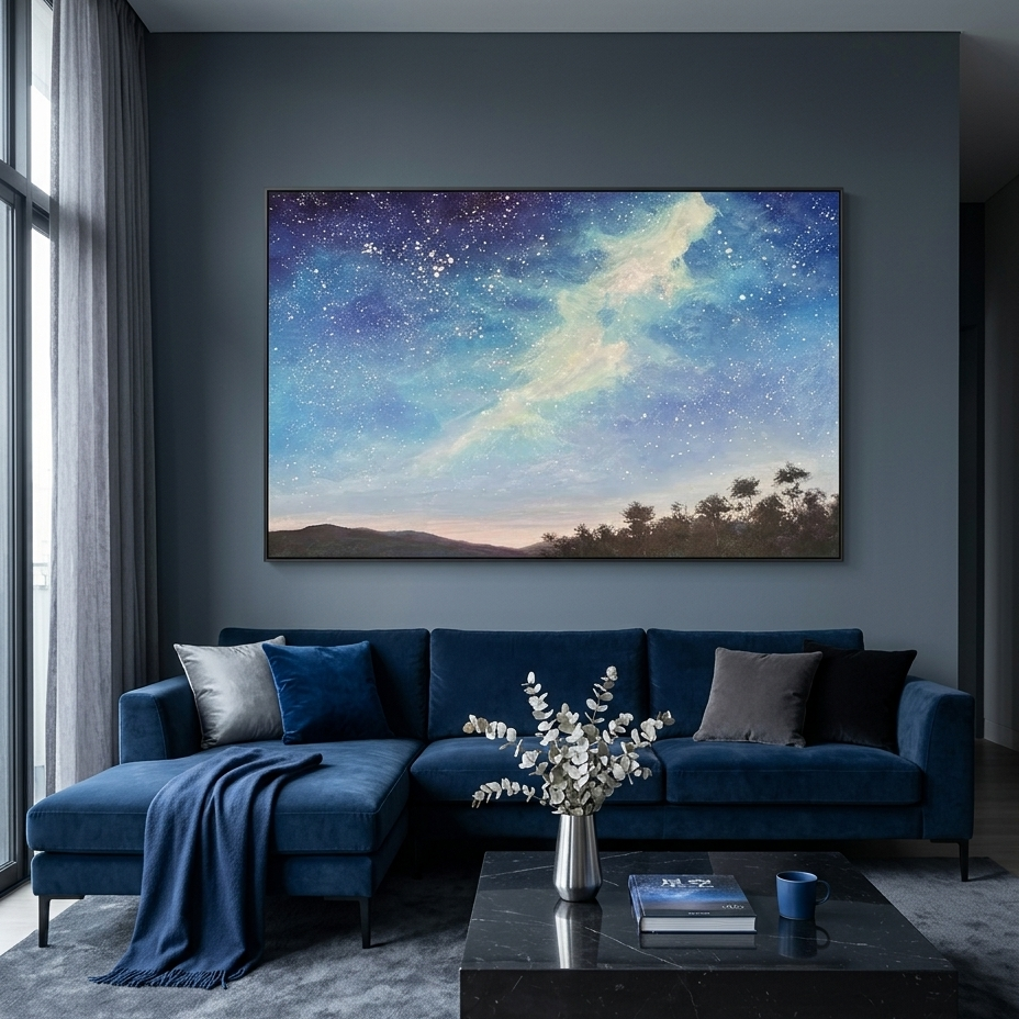 CELESTIAL DREAMSCAPE: Panoramic Starry Night Sky Milky Way Canvas