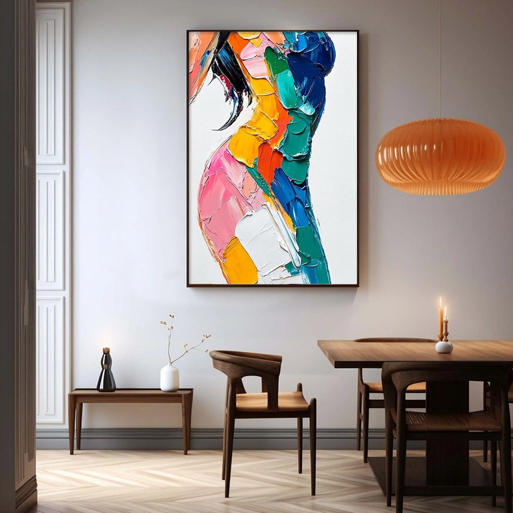 CHROMATIC FIGURE: Impasto Abstract Figure Wall Art Textured Canvas