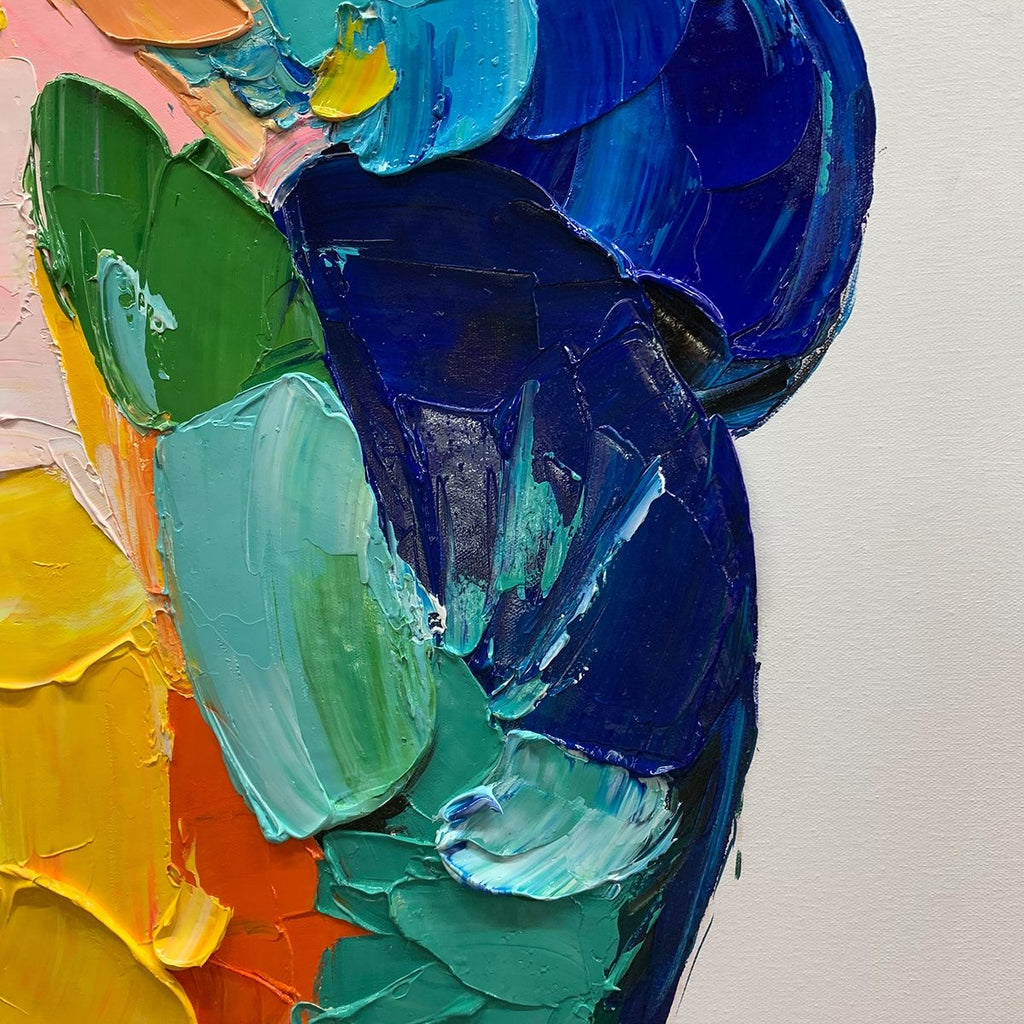 CHROMATIC FIGURE: Impasto Abstract Figure Wall Art Textured Canvas