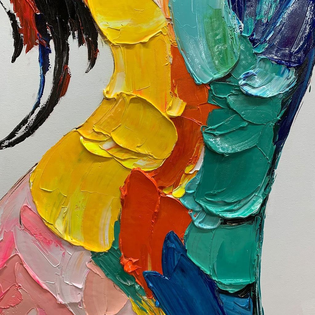 CHROMATIC FIGURE: Impasto Abstract Figure Wall Art Textured Canvas