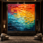 CHROMA FLOW: Colorful Impasto Gradient Layered Texture Abstract Canvas