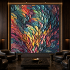 CHROMA WHIRL: Colorful Impasto Swirl Canvas