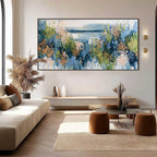 COASTAL BLOOM: Textured Impasto Painting Floral Coastline