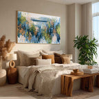 COASTAL BLOOM: Textured Impasto Painting Floral Coastline