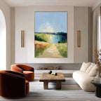 COASTAL PROMENADE: Textured Palette Knife Impasto Landscape Painting