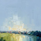 COASTAL PROMENADE: Textured Palette Knife Impasto Landscape Painting