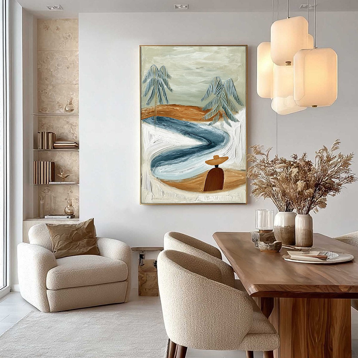 COASTAL REVERIE: Textured Wabi Sabi Coastal Landscape Painting