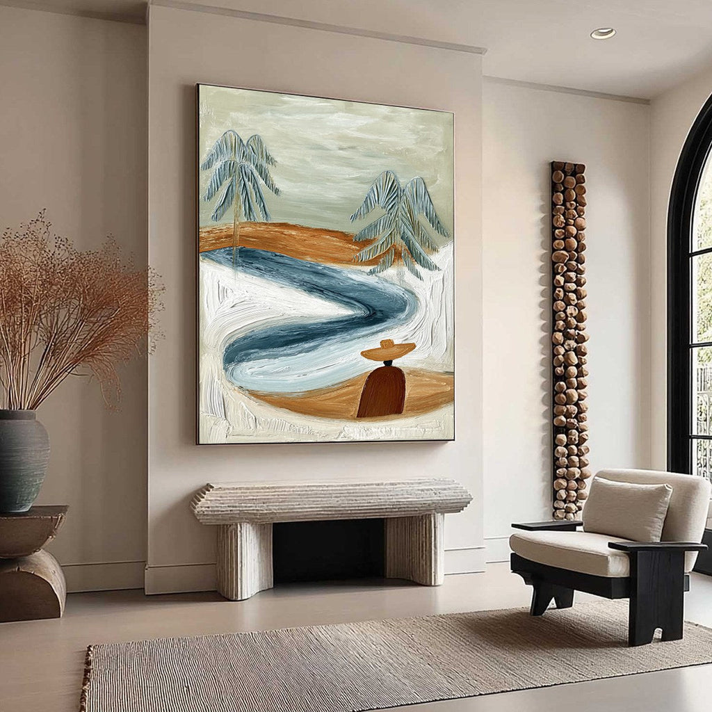 COASTAL REVERIE: Textured Wabi Sabi Coastal Landscape Painting