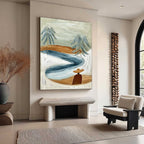COASTAL REVERIE: Textured Wabi Sabi Coastal Landscape Painting