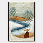 COASTAL REVERIE: Textured Wabi Sabi Coastal Landscape Painting