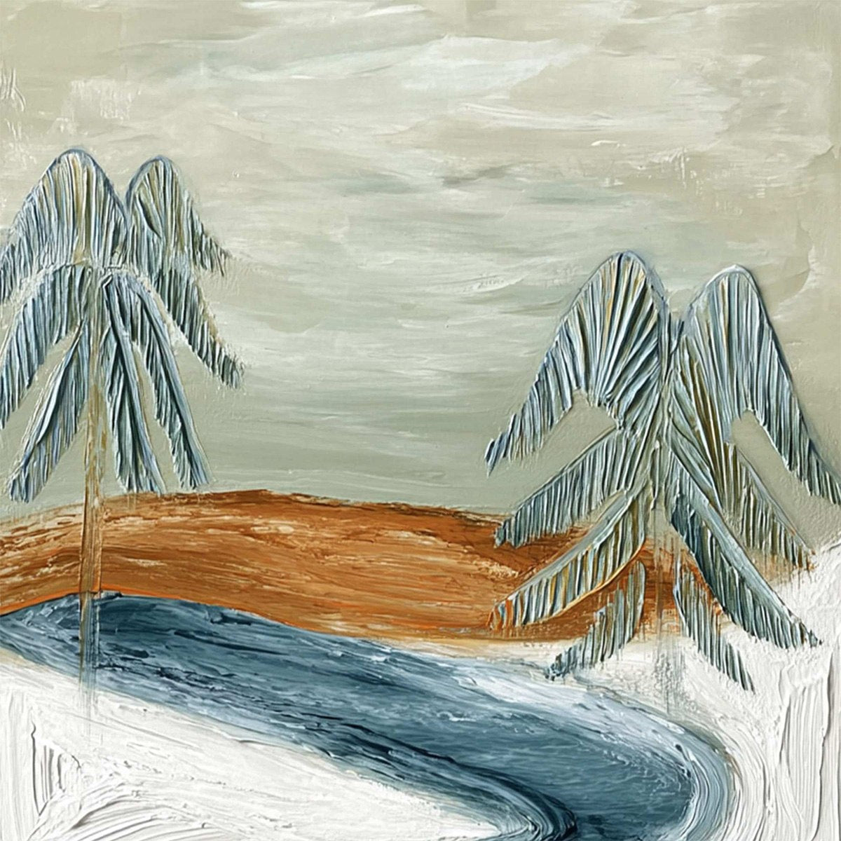 COASTAL REVERIE: Textured Wabi Sabi Coastal Landscape Painting