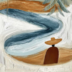 COASTAL REVERIE: Textured Wabi Sabi Coastal Landscape Painting
